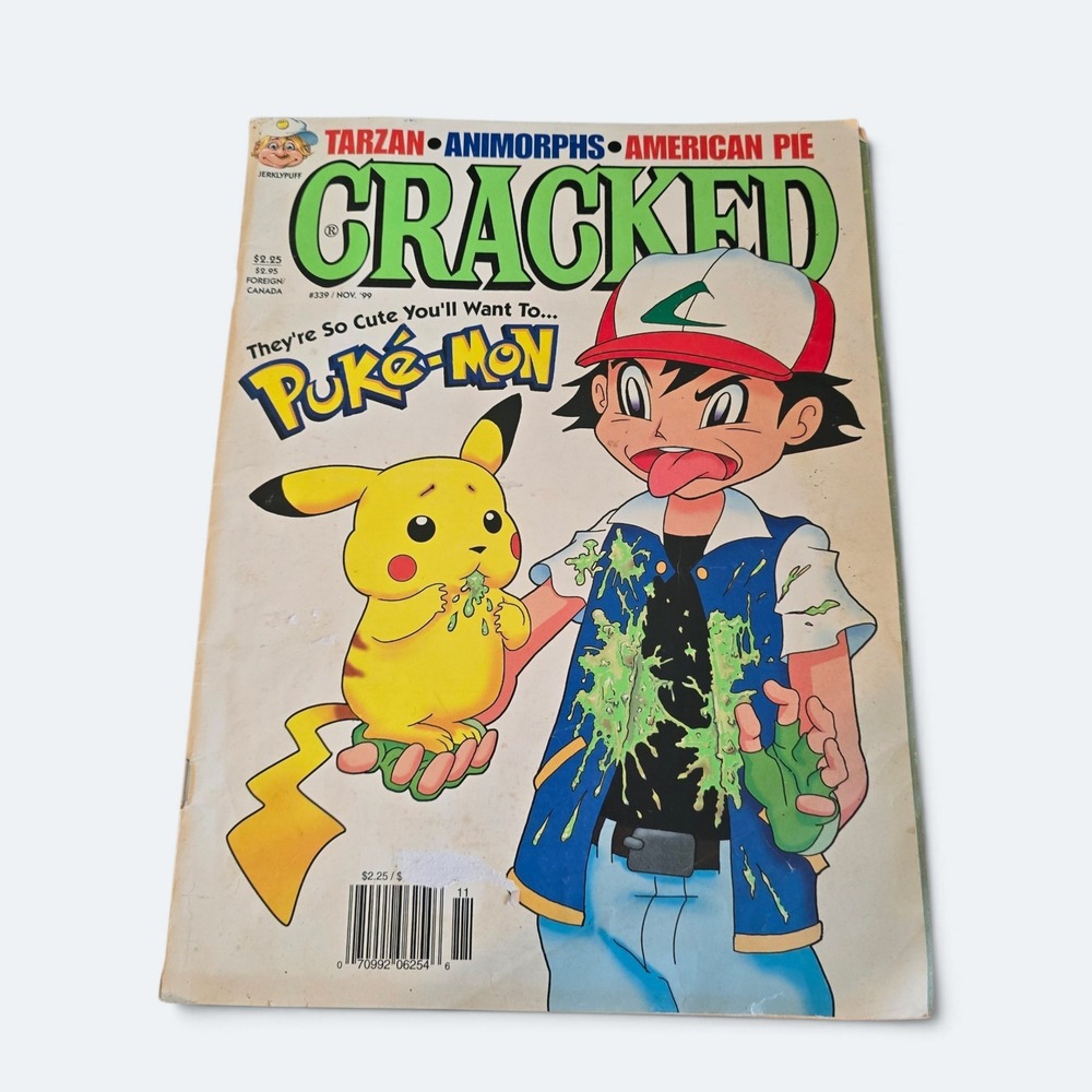Vintage Cracked Magazine Issue #339 Nov 1999 Pokemon Puke-Mon Parody